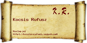 Kocsis Rufusz névjegykártya